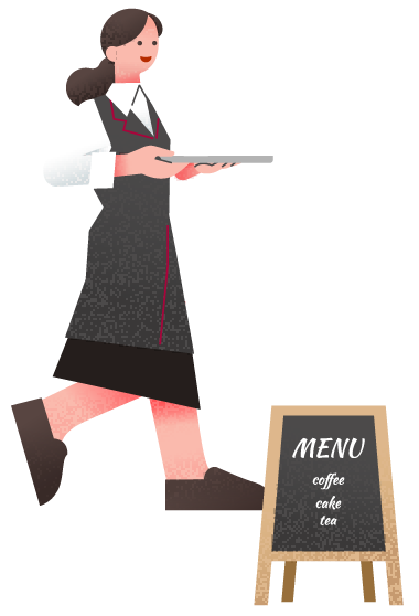 コーヒーを運ぶ人